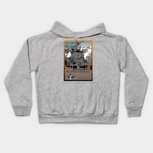 Retro Steam Rail Travel_05 Kids Hoodie